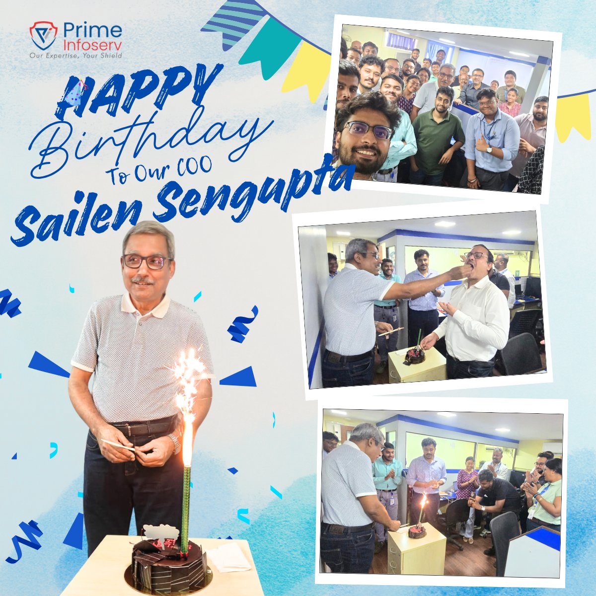 Pic of Birthday of Sailen Sengupta, COO , Prime Infoserv